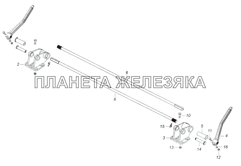 4308-5000003 Переднее крепление и механизм уравновешивания кабины КамАЗ-4308 (2008)